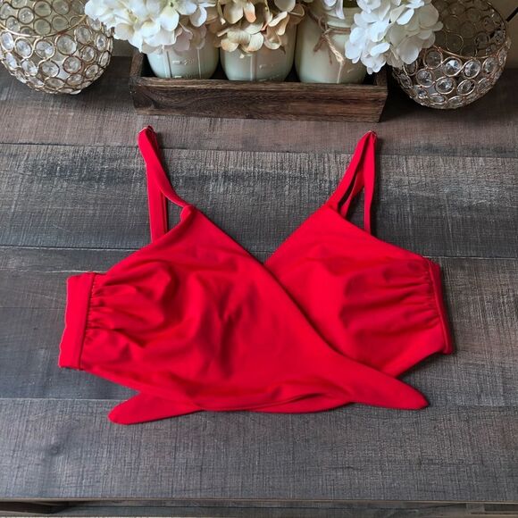 Mara Hoffman Ciara Bikini Top in Red - Picture 2 of 4